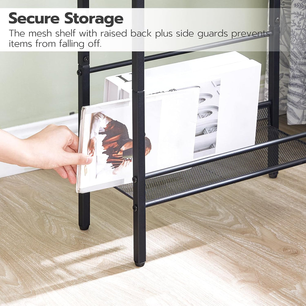 HOOBRO Small Narrow Side Table with Charging Station, Skinny End Table for Sm...