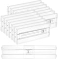 Vtopmart 14 Pack Drawer Dividers for Clothes, 4" High 10.2"-16.5" Adjustable Expandable Dresser Drawer Organizer, Clear Plastic Separators for Dresser, Baby Clothing, Underwear, Cosmetic, Toiletries