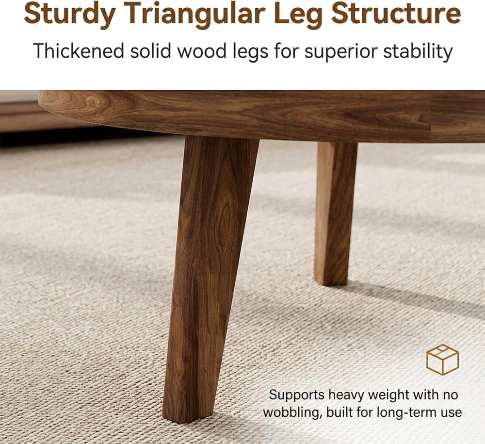 Round Modern Nesting Coffee Table Set Living Room Solid Wood Center Table | M...