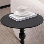 Simple Trending Small Side Table, Round Drink Table End Table Black | Modern round metal drink table with weighted upgraded base. Perfect for living room, bedroom and compact small indoor spaces