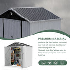 Metal Storage Shed,Outdoor Storage Building 8x6,Large Backyard Shed with Lockable Door,Waterproof Outside Storage Shed，White