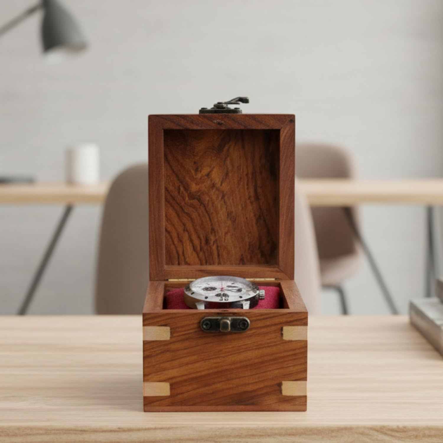 Wooden Watch Box for Men & Women, Luxury Watch Organizer & Display Case, Premium Long-Lasting Watch Holder for Storage, Elegant Gift for Watch Collectors (Wood Top, 1 Slot)