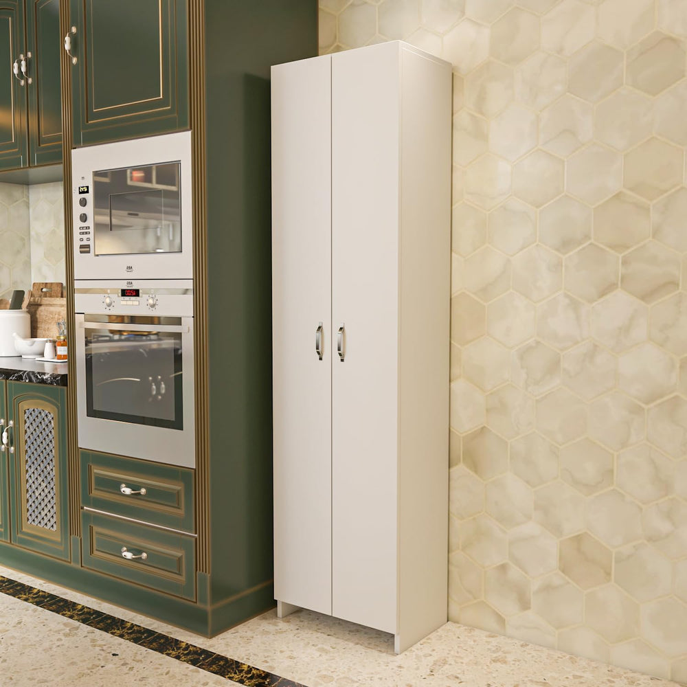 Decorotika 72" Modern Tall Pantry Cabinet with Doors, Freestanding Kitch...