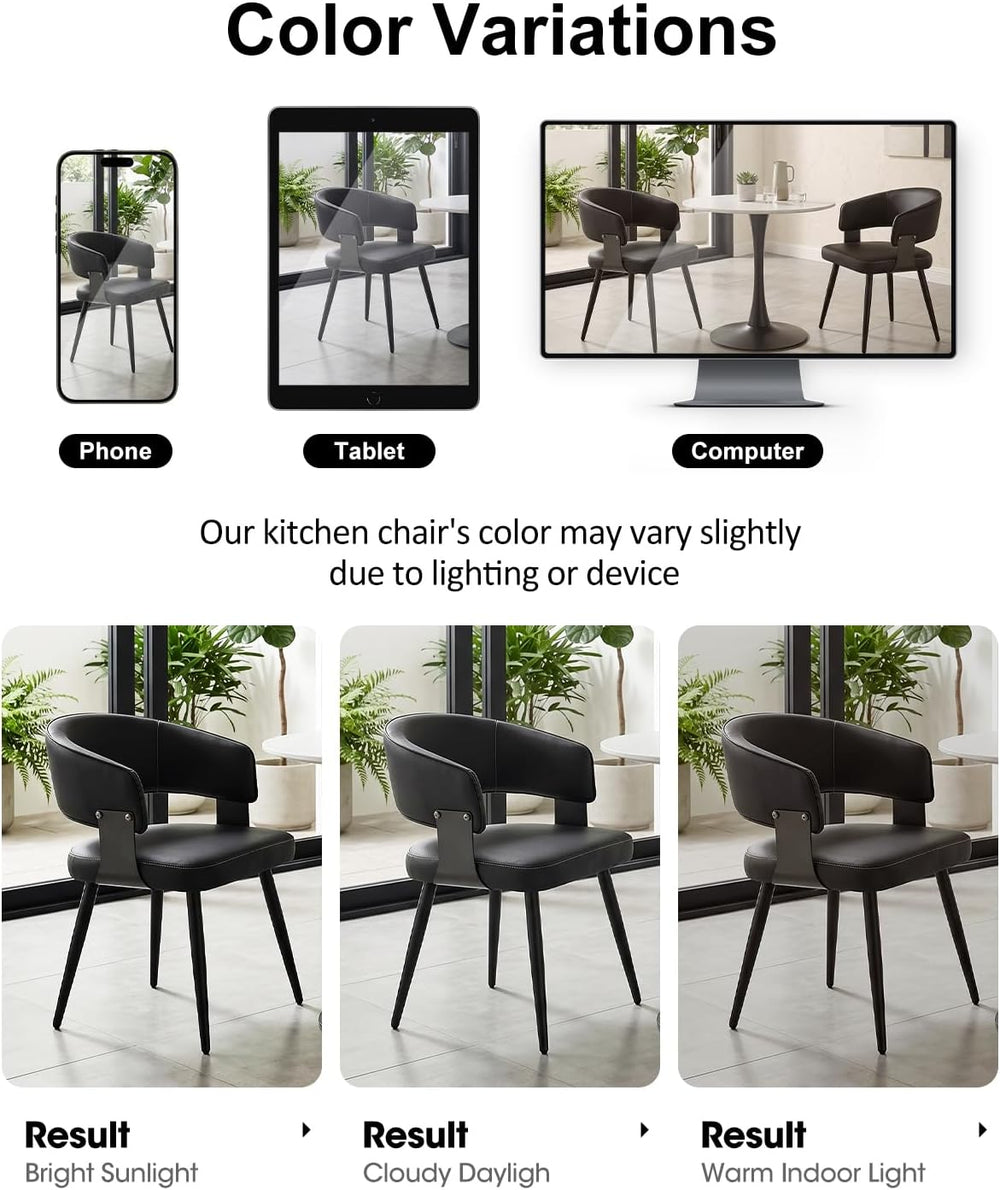 Dining Chairs Set of 4, Modern Upholstered PU Leather Kitchen & Dining Ro...