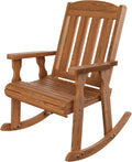 Amish Heavy Duty 600 Lb Mission Pressure Treated Rocking Chair (Oak Stain)
