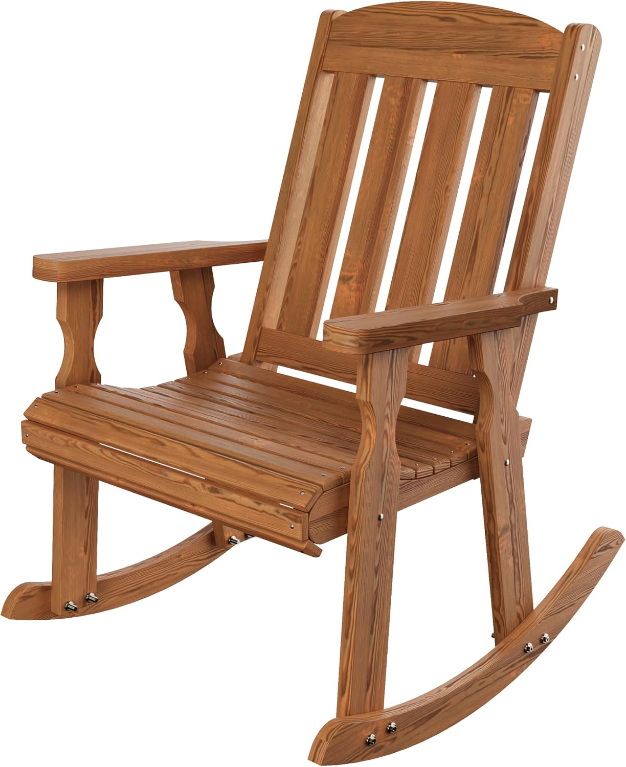 Amish Heavy Duty 600 Lb Mission Pressure Treated Rocking Chair (Oak Stain)