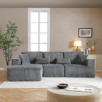 Cloud Sectional Couch, 110 Inch Modern Modular Sectional Sofa with Deep Seat, Corduroy Boneless Couches with L-Shape Left Chaise for Living Room Bedroom, No Assembly Required