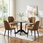 Upholstered Dining Chairs Set of 4, Chenille Mid Century Modern Fabric Dining Room Chair High-Back Padded Kitchen Chairs with Padded Seat and Metal Legs for Kitchen Dining Room Restaurant Cafe, Brown
