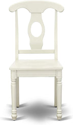 East West Furniture VAKE7-LWH-W 7 Piece Dining Set Consist of an Oval Dining Table with Butterfly Leaf and 6 Kitchen Chairs, 40x76 Inch, Linen White