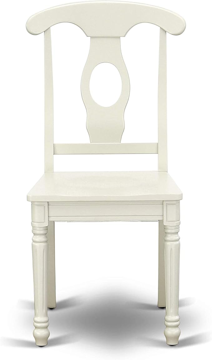 East West Furniture VAKE9-LWH-W 9 Piece Dining Set Includes an Oval Dining Table with Butterfly Leaf and 8 Kitchen Chairs, 40x76 Inch, Linen White