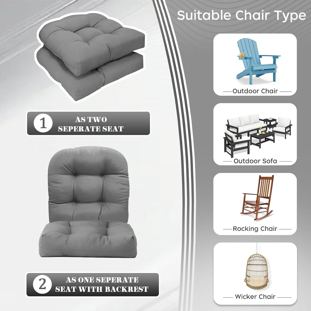 Patio Outdoor Wicker Chair Cushions Set of 2 Waterproof 19.5" x 19.5&quo...