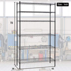 Meet perfect 6-Tier Wire Shelving Unit, 72" H x 42" W x 16" D Heavy Duty Metal Storage Shelves, 1500LBS Total Weight Capacity Adjustable Standing Shelf Rack with Leveling Feet