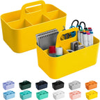 Tiawudi 2 Pack Caddy Organizer with Handle, Portable Plastic Caddy, Storage Organization for Cleaning, Bath, Makeup, Art, Craft, Stationery, Classroom and Office, Tote Organizer
