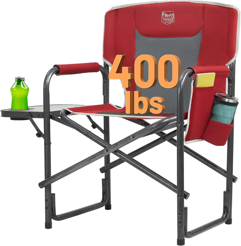TIMBER RIDGE Aluminum Oversized Camping Chair, Support 400lbs