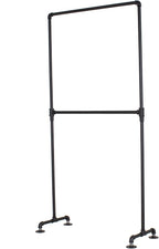 Industrial Pipe Double Rail Clothing Rack by William Robert's Vintage