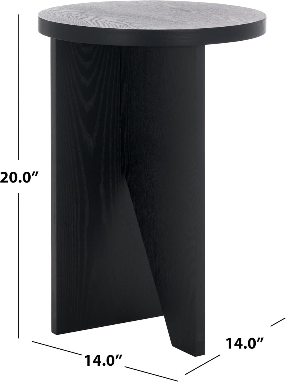 SAFAVIEH Home Collection Barashi Black Asymmetrical Round Top End Table