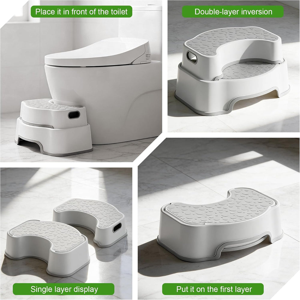 EmoH 2-in-1 Squatting Potty for Adults, 16.7" Wide, Squatting Pool Stool