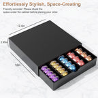 Coffee Pods Drawer Organizer Compatible with Nespresso Vertuo Pods Holds Up to 60 Small or 40 Large (Black)