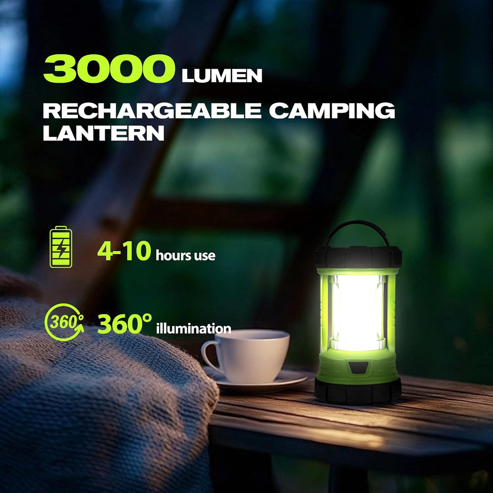 Camping Lantern, 3000LM LED Rechargeable Battery Operated Lantern, 5 Light Mo...