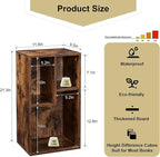 VECELO 3 Cube Small Bookcase, Fits Tallest Hardcovers, Horizontal Available, 2-Tier Modern Bookshelf, Storage Organizer for Small Spaces, Kids Room, Bedroom Living Room, Rustic Brown