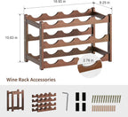 Wine Rack Bamboo Wine Racks Countertop,Sturdy Wine Rack for Inside Cabinet & Freestanding Floor,2 Set of 3-Tier 12 Bottles Racks for Kitchen,Cabinets,Home Bar,Wine Storage Racks(3-Tiers)