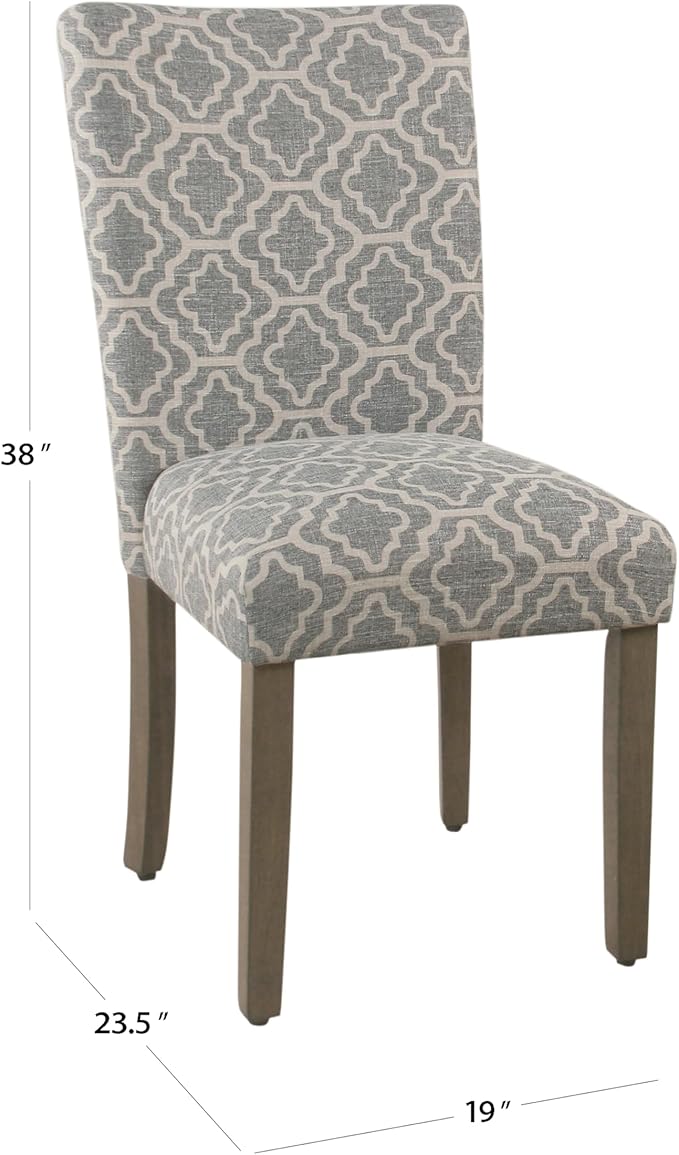 HomePop Parsons Classic Upholstered Accent Dining Chair, Pack of 2, Grey