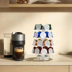 Coffee Pods Holder Acrylic Carousel Compatible with 30 Nespresso Vertuo Capsules And Keurig K-cup Pods, Space-Saving Coffee Pod Storage Organizer for Small Countertop