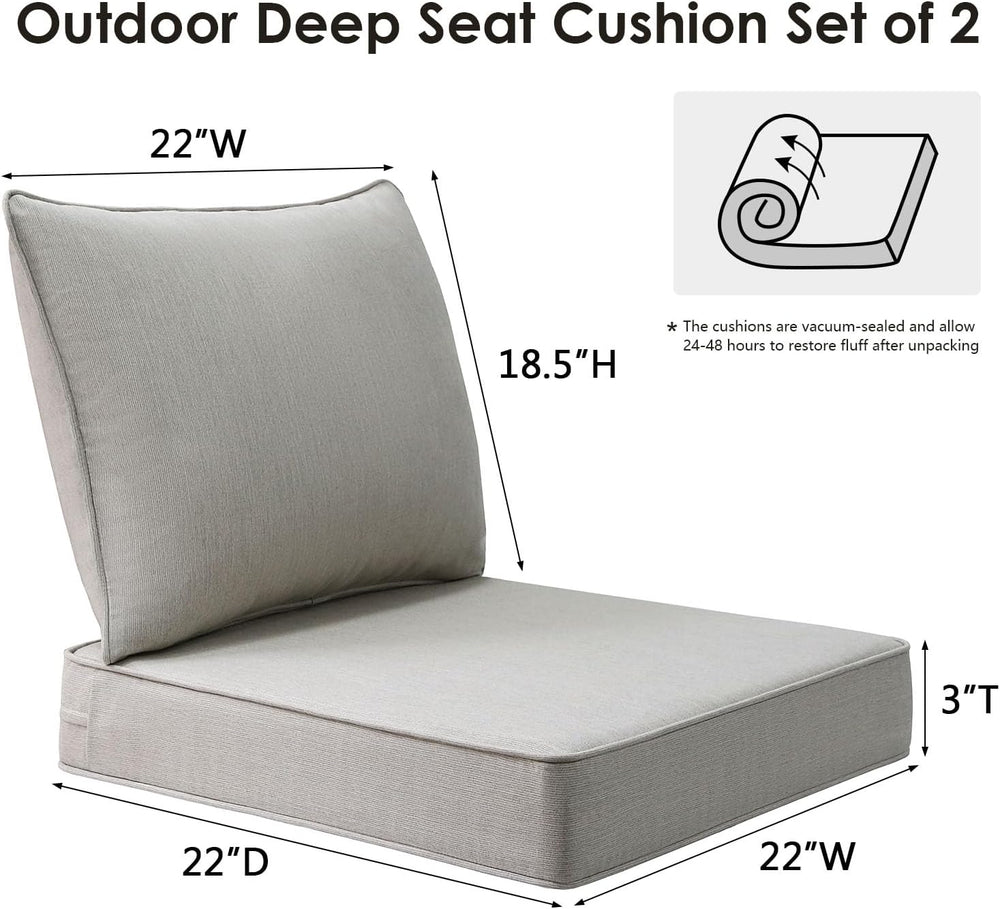 Unimatta Sunbrella Outdoor Chair Cushions Set, 22" x 22", Set of 2,...