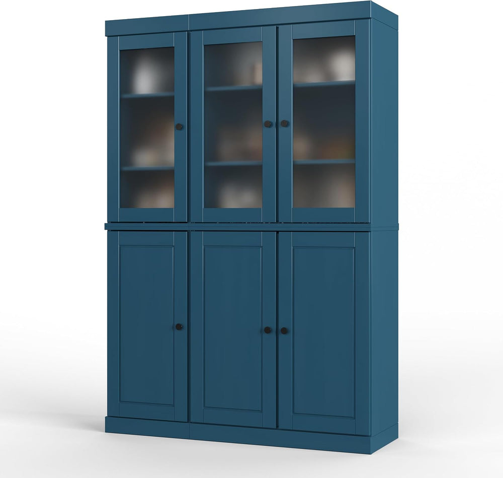 Palace Imports 100% Solid Wood 48.5"" Pantry China Cabinet with Rai...
