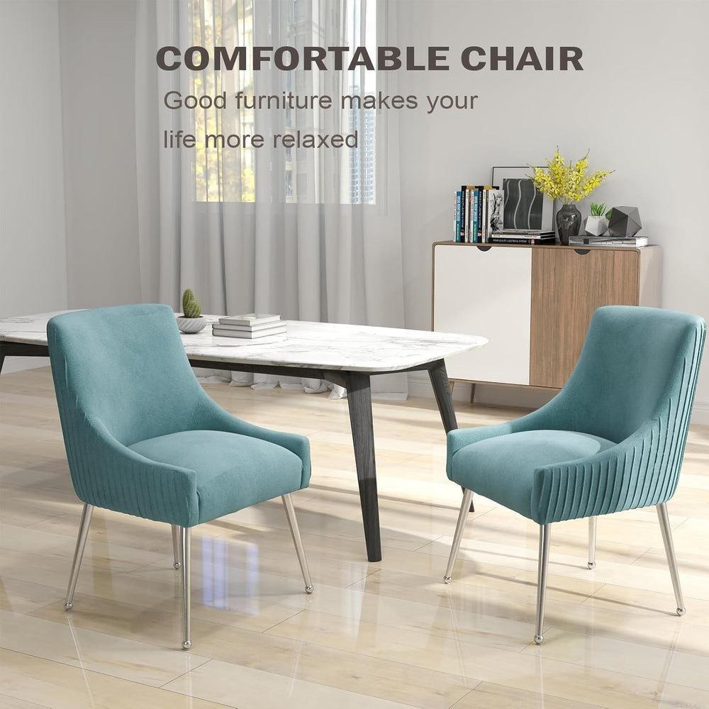 Dining Chairs Modern Style Velvet Upholstered Accent Chair Vanity Chair with ...