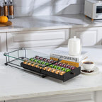 ZCDCP Nespresso Vertuo Pod Holder Coffee Capsule Holder Drawer Black 30 Pods