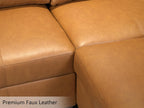 EASE MOOSE Leather Modualr Sectional Couch Sofa with Storage Ottomans,Faux Leather Sectional Sofa Brown U Shaped Modular Couch