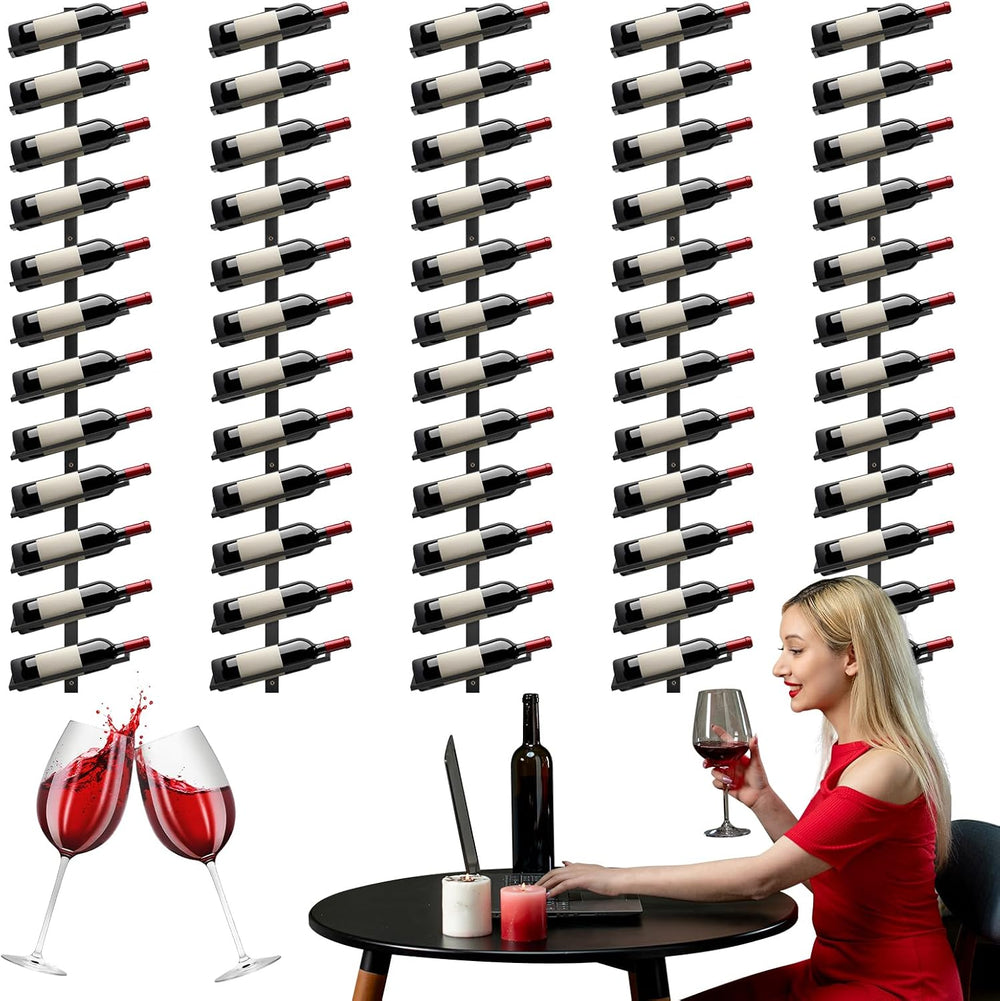 ETOYA Wall Mounted Wine Rack, H 59inch, 12 Rows, 60 Bottle Wine Cellar Racks,...