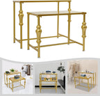 2Pcs Retail Display Tables, Shoe Handbag Display Stand Nesting Tables Set Heavy Duty Purse Display Risers for Home Boutique Retail Store (Gold)