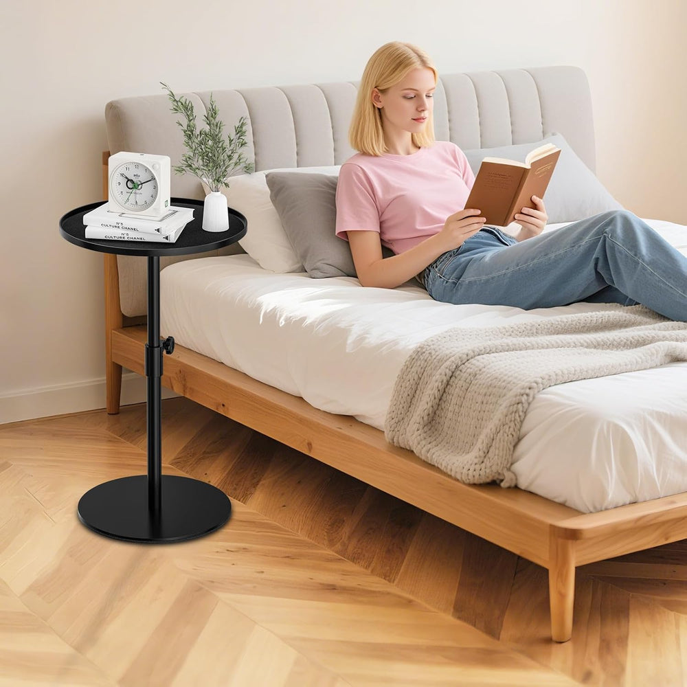 Metal End Table, Height Adjustable Side Tables Living Room, Small Side Table ...