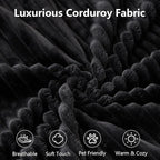 166.9" Cloud Sectional Couch with L-Shape Chaise, Modern Modular Comfy Sofa Chaise Longue, Upholstered Corduroy Couches Sleeper with Deep Seat for Living Room Bedroom, No Assembly Required, Black