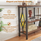 HOMBAZAAR Console Sofa Table, Rustic Entryway Table with Metal Frame and Open Shelves, Industrial Hallway Table with 3 Tier for Entry, Living Room, Foyer,Brown,47 inch