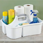 Extra Large 5 Gal Divided Cleaning Caddy Organizer with Handle - Cleaning Supplies for Housekeeping - Shower Caddy Portable - Shower Caddy Dorm - Cleaning Supplies Organizer - 17.75 x 13.25 x 7.75