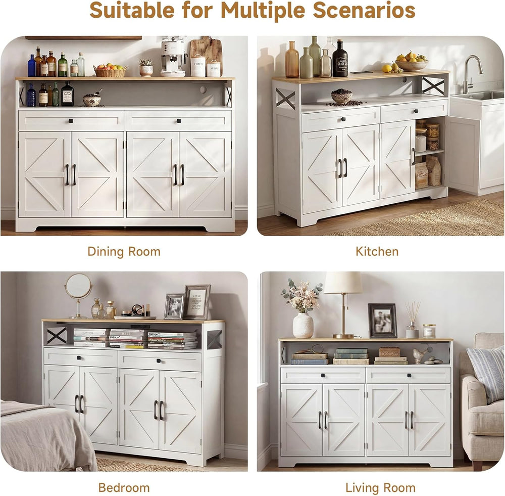 Lahomie Sideboard Buffet Cabinet with Storage, 47" Kitchen Buffet Cabine...