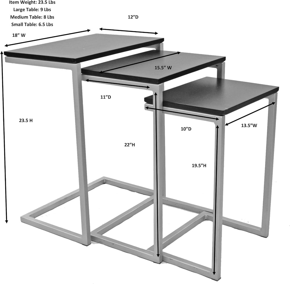 Carolina Chair & Table Rectangular 3-Piece Nesting Table Set - Chestnut W...