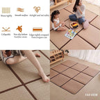 MYOYAY Large Japanese Tatami Mat 71x 71in Large Summer Breathable Sleeping Mat Foldable Rattan Floor Mat Non-Slip Memory Foam Stitching Carpet Crawling Mats Living Room Bedroom Playroom Yoga