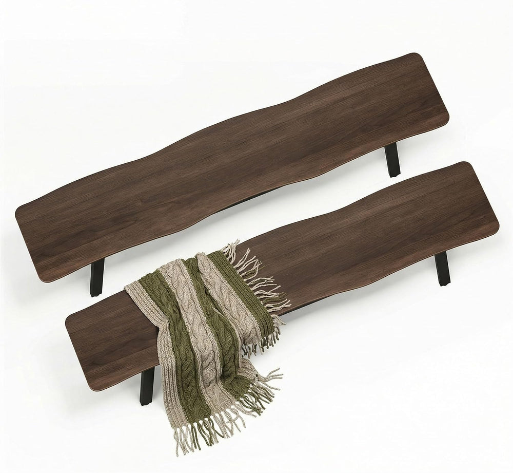 FUQARHY 59” Farmhouse Dining Bench Pair of 2, Long Kitchen Benches | 6-8 Pers...