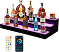 FAHKNS 3 Tiers 16 Inch APP & RF Remote Control LED Lighted Liquor Bottle Display, LED Liquor Shelves, Liquor Bottle Accessories Shelf for Home Bar, 16 Static Colors 4 Dynamic Mode