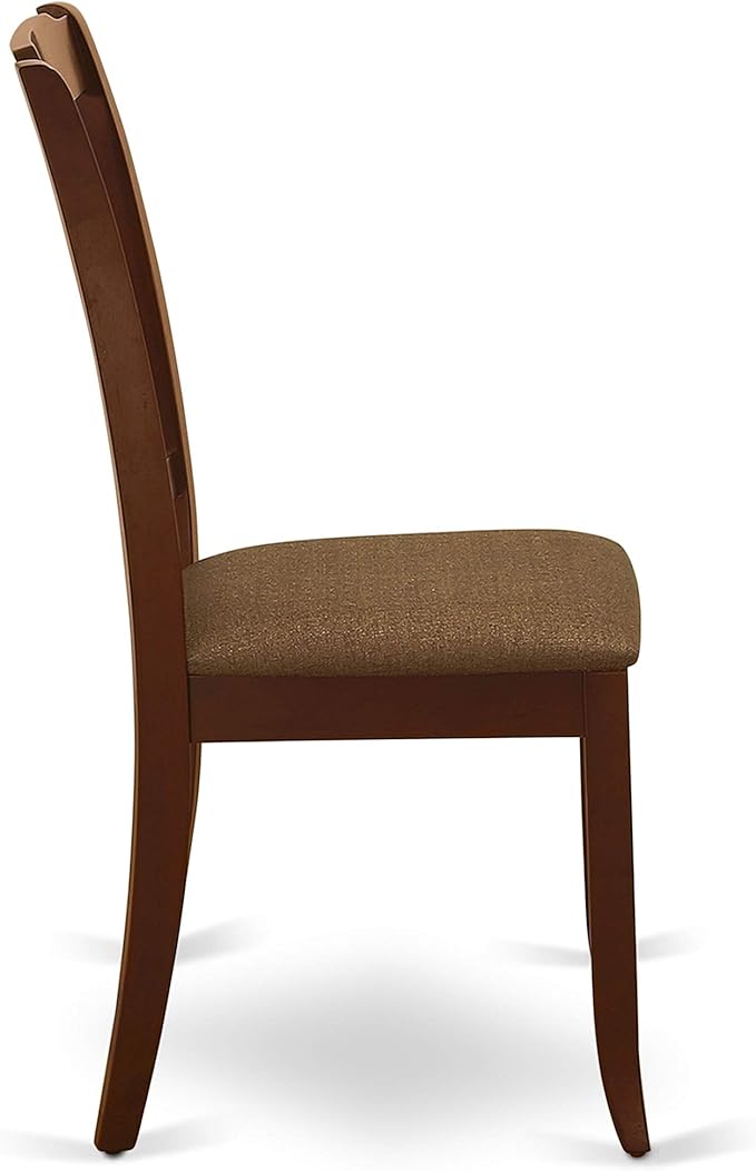 East West Furniture NODA5-MAH-C 5 Piece Dining Table Set for 4 Includes a Rectangle Kitchen Table with Butterfly Leaf and 4 Linen Fabric Kitchen Dining Chairs, 32x54 Inch, Mahogany