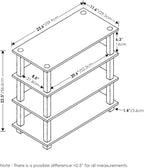 Furinno Turn-S-Tube 4-Tier Shoe Rack, Amber Pine/Black
