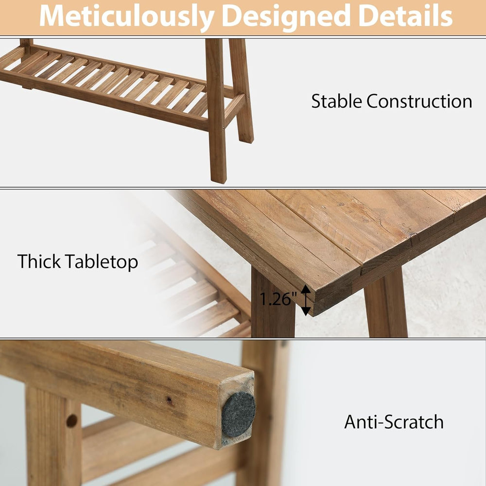 HOKYHOKY Reclaimed Solid Wood Bench-43.3" Entryway Bench with Storage Sh...