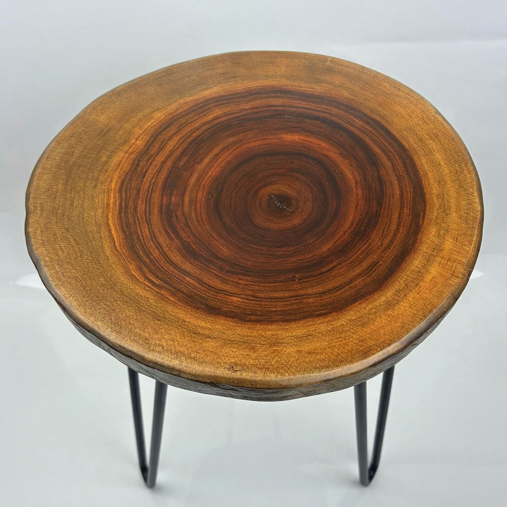 Live Edge End Table, About 15-18" W x 17" H Natural Edge Camphor Wo...