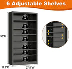 Metal DVD Storage Shelves, 7-Tier CD Storage Rack with Adjustable Shelves, DVD Organizer Shelf, Media Cabinet for CD Holder, Movies, Blu rays, Games for Living Room & Home Office (Black)