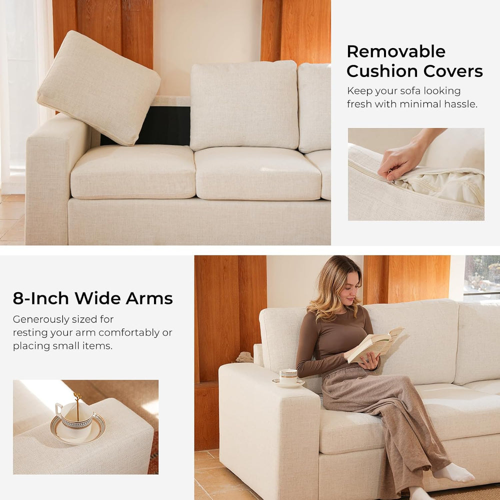 ELUCHANG 113" V-Shaped Modular Sectional Sofa Couch, Modern 7-Seat Comfy...
