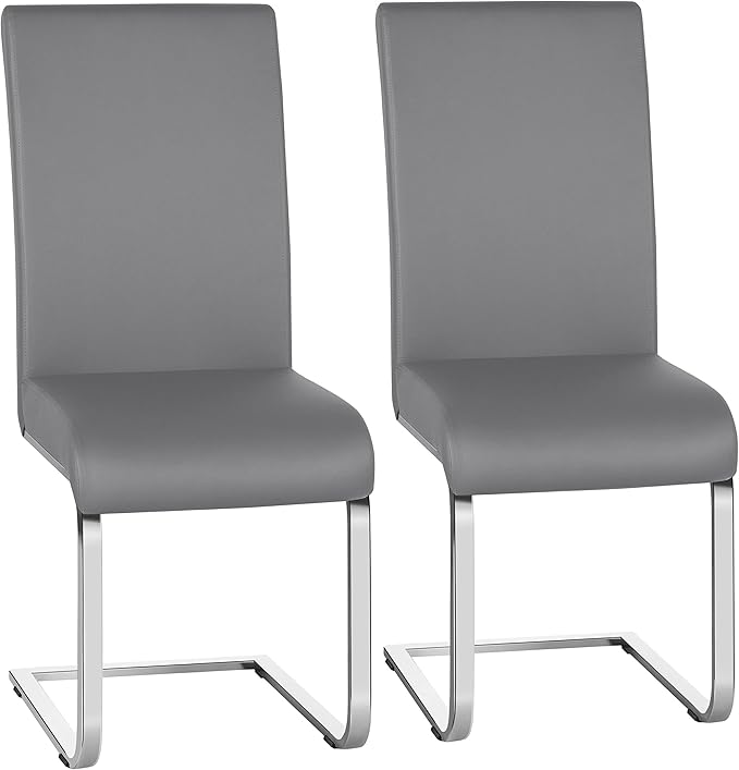 Yaheetech Dining Chairs Set of 2 Modern Faux Leather Upholstered Dining Room ...